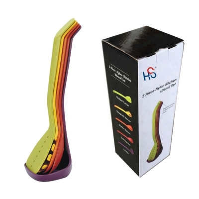 Conjunto de utensilios de cocina de anidación compacto de 5 piezas Herramientas de cocina SS para cocinar sin problemas