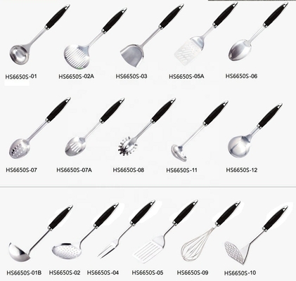 Conjunto de utensilios de cocina de acero inoxidable ecológicos para aparatos de cocina profesionales