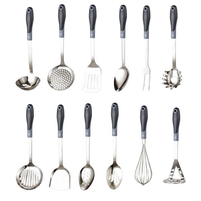 Conjunto de utensilios de cocina de acero inoxidable personalizados con Turner y cuchara de cuchara