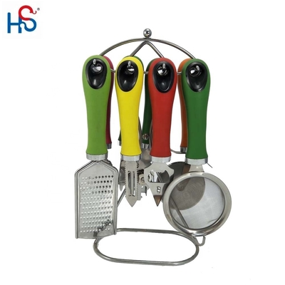 Home Kitchen Utensil Sets 8PCS Accesorios de acero inoxidable con mangos de colores