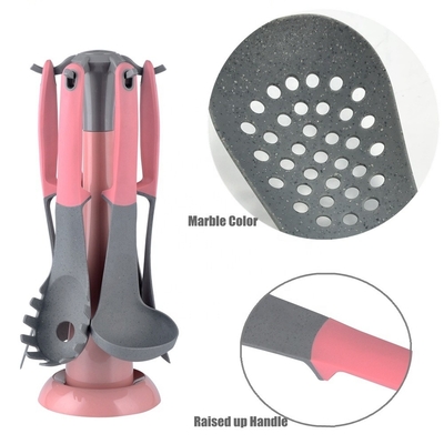 Baby Holiday Pink utensilios de cocina conjunto Herramientas de cocina TPR PP mango utensilios de cocina únicos