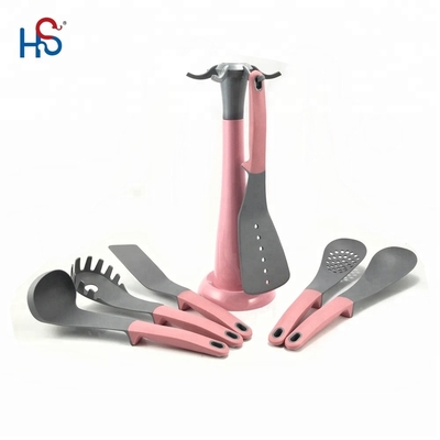 Baby Holiday Pink utensilios de cocina conjunto Herramientas de cocina TPR PP mango utensilios de cocina únicos