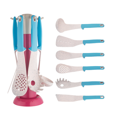 Baby Holiday Pink utensilios de cocina conjunto Herramientas de cocina TPR PP mango utensilios de cocina únicos