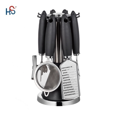 Conjunto de dispositivos de cocina de acero inoxidable para herramientas de cocina sostenibles y mango TPR