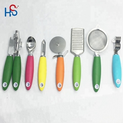 Conjunto de dispositivos de cocina de acero inoxidable para herramientas de cocina sostenibles y mango TPR