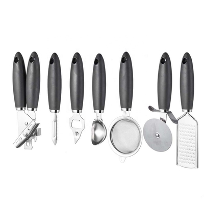 Conjunto de dispositivos de cocina de acero inoxidable para herramientas de cocina sostenibles y mango TPR