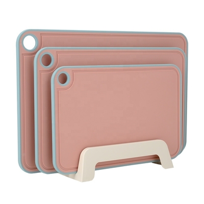 Tablas de corte de plástico con ranuras de jugo profundo Lava naranja Durable y seguro para lavavajillas