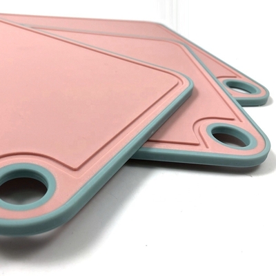 Tablas de corte de plástico con ranuras de jugo profundo Lava naranja Durable y seguro para lavavajillas