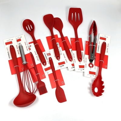 Conjunto de cocina de silicona no adhesivo Conjunto de utensilios de cocina de color para cocina certificada ISO9001