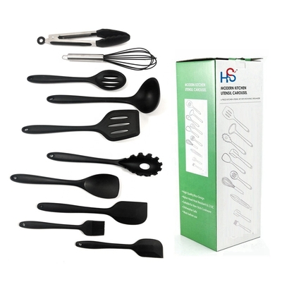 Conjunto de cocina de silicona no adhesivo Conjunto de utensilios de cocina de color para cocina certificada ISO9001
