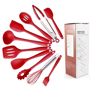 Conjunto de cocina de silicona no adhesivo Conjunto de utensilios de cocina de color para cocina certificada ISO9001