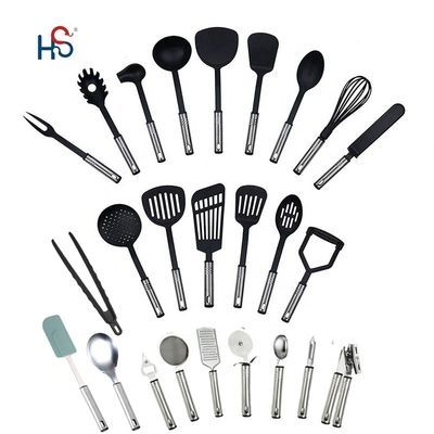 Conjunto de herramientas de cocina de nylon moderno para utensilios de cocina en productos domésticos