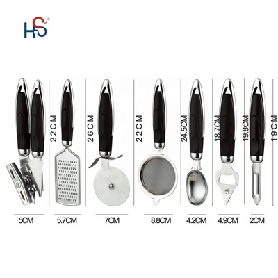 Acero inoxidable 430 manija ABS Diseño clásico para aparatos de cocina fríos y conjuntos de utensilios de cocina