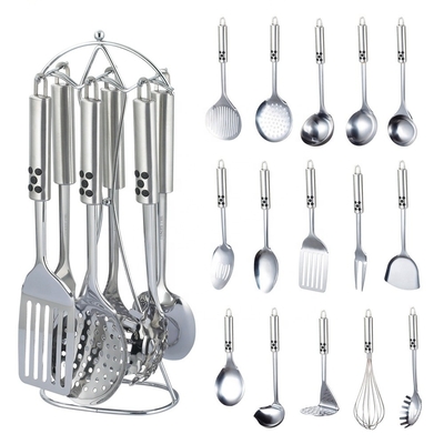 7 piezas de utensilios sostenibles de acero inoxidable de metal de silicona Kitchen herramienta y utensilios de juego