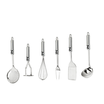 7 piezas de utensilios sostenibles de acero inoxidable de metal de silicona Kitchen herramienta y utensilios de juego
