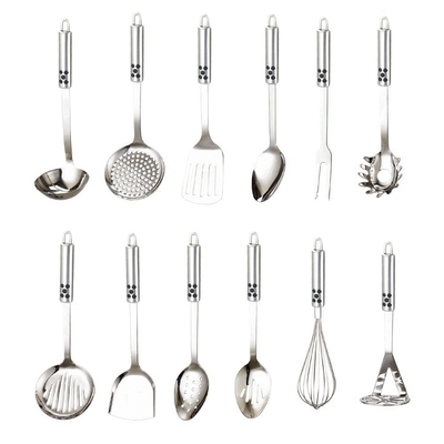 7 piezas de utensilios sostenibles de acero inoxidable de metal de silicona Kitchen herramienta y utensilios de juego