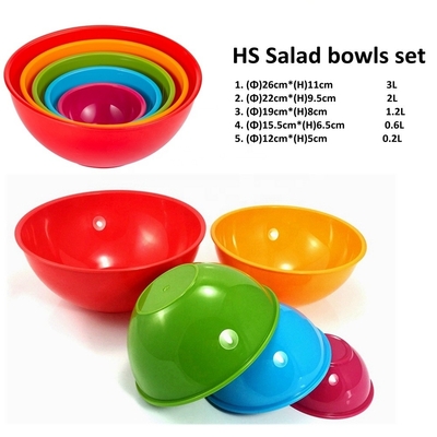 Cuencas de cocina de plástico de PP perfectas para saladas y picnics