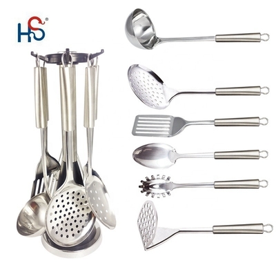Conjunto de utensilios de cocina de acero inoxidable de 7 piezas sostenibles para especificaciones ODM u OEM