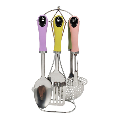 Accesorios de cocina sostenibles 2024 Materiales TPR Conjunto de utensilios con acero inoxidable