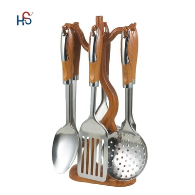 Set de cocina de acero inoxidable con cuchara Turner con ranura para utensilios de cocina