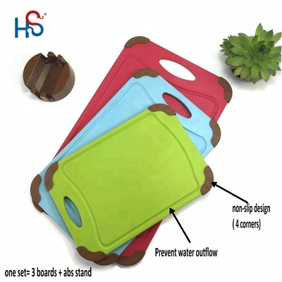 Tabla de corte de plástico de indice personalizado Magic Cook Tabla de corte de plástico de 3 piezas Color