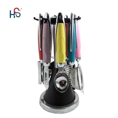 Inicio Cocina ABS mango de acero inoxidable 430 Set de utensilios de madera Kitchen Ware Gadget Set