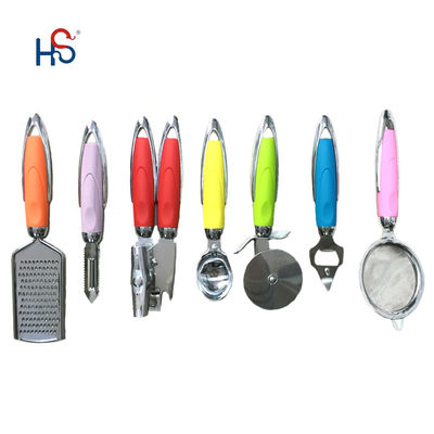 Inicio Cocina ABS mango de acero inoxidable 430 Set de utensilios de madera Kitchen Ware Gadget Set