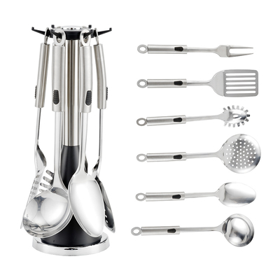 Muestra de Accesorios de cocina de acero inoxidable Herramientas de juego Impresión de seda o logotipo grabado