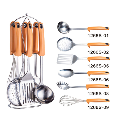 Acceptable OEM/ODM Kitchenware de acero inoxidable Conjunto de utensilios de cocina con pinchazos y utensilios