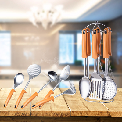 Acceptable OEM/ODM Kitchenware de acero inoxidable Conjunto de utensilios de cocina con pinchazos y utensilios