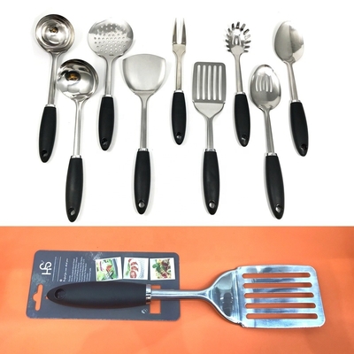 TPR manija de plástico 7 piezas de acero inoxidable utensilios de cocina para todos los utensilios de cocina