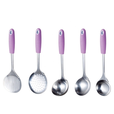LOGO personalizado Colorido conjunto de utensilios de cocina de acero inoxidable para estilo de diseño minimalista
