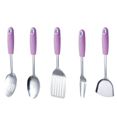 LOGO personalizado Colorido conjunto de utensilios de cocina de acero inoxidable para estilo de diseño minimalista