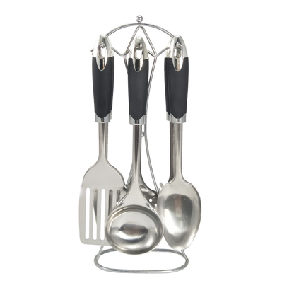 Conjunto de utensilios de acero inoxidable de ABS sostenible para accesorios de cocina en la cocina