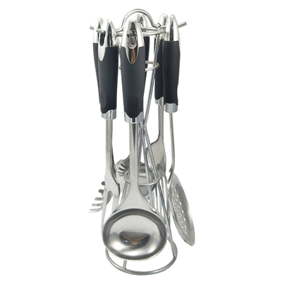 Conjunto de utensilios de acero inoxidable de ABS sostenible para accesorios de cocina en la cocina