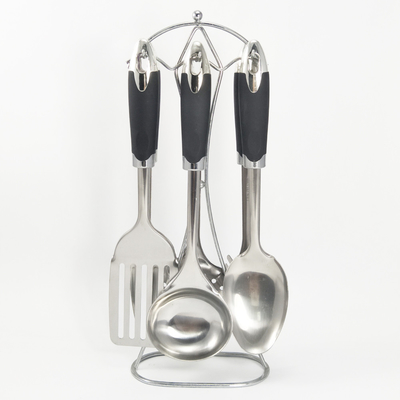 Conjunto de utensilios de acero inoxidable de ABS sostenible para accesorios de cocina en la cocina