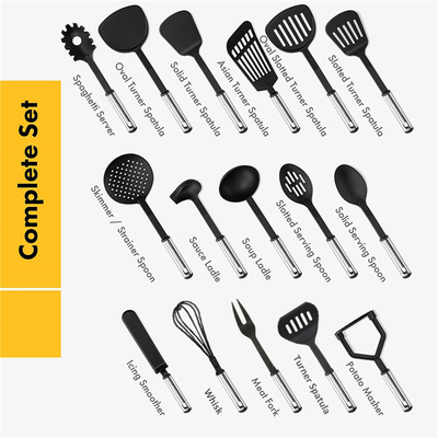 Certificación ISO9001 Conjunto de utensilios de cocina no adhesivos para productos y usos de cocina de cualquier color