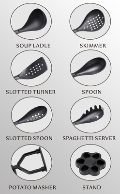 Herramientas de cocina no adhesivas Set de utensilios de nylon de 7 piezas para una experiencia de cocina sin esfuerzo