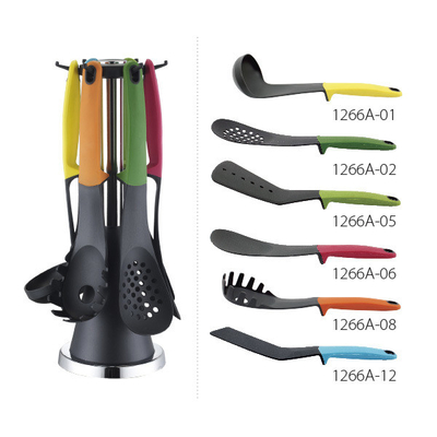 Grado de alimentos Nivel de herramientas de la cocina de nylon Conjunto de utensilios para cocinar no adhesivo Gadgets Ware