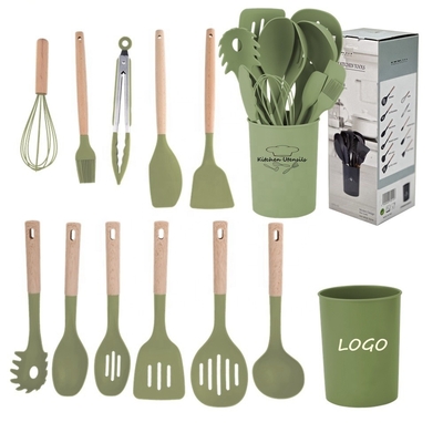 Suministros de cocina utensilios de silicona conjunto de 12 piezas resistente al calor hasta 240C cualquier color