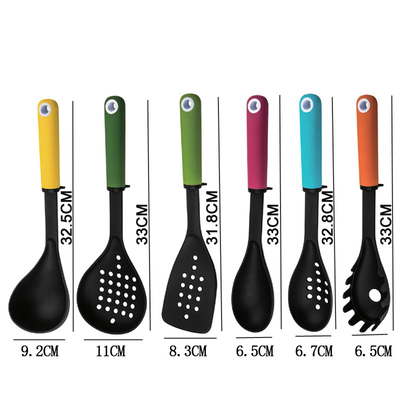 PA66 Conjunto de herramientas de cocina de plástico multifunción de 6 piezas para servir y cocinar