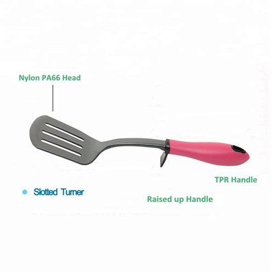Conjunto de utensilios de cocina coloridos de plástico de nylon para cocinas