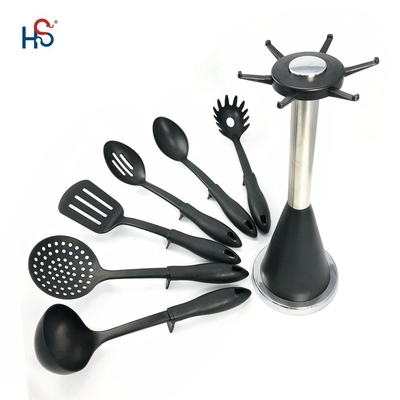 Conjunto de utensilios de cocina coloridos de plástico de nylon para cocinas