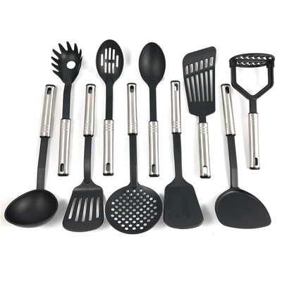 Conjunto de utensilios de cocina de acero inoxidable con mango resistente al calor hasta 210 ° C