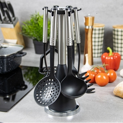 Conjunto de utensilios de cocina de acero inoxidable con mango resistente al calor hasta 210 ° C