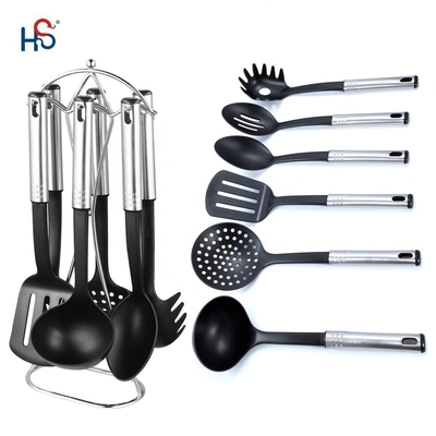 Conjunto de utensilios de cocina de acero inoxidable con mango resistente al calor hasta 210 ° C