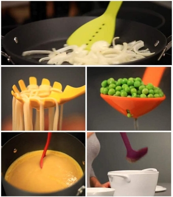Cuerpo de cocina sin adhesivo utensilios de cocina de silicona resistente al calor 210C BPA libre de plástico PA