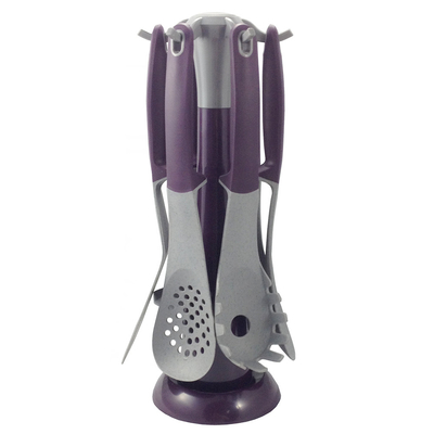 Conjunto de utensilios de cocina no adhesivo con soporte de 7 piezas y resistente al calor hasta 480 ° F