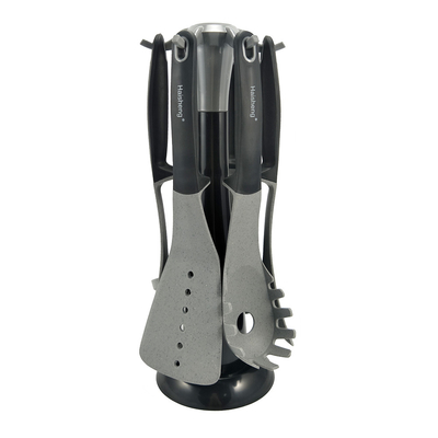 Conjunto de utensilios de cocina no adhesivo con soporte de 7 piezas y resistente al calor hasta 480 ° F