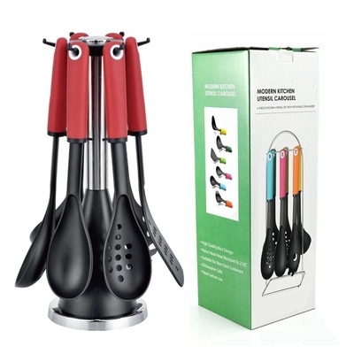Set de utensilios de cocina de nylon de impresión de seda perfecto para herramientas de cocina y accesorios de cocina